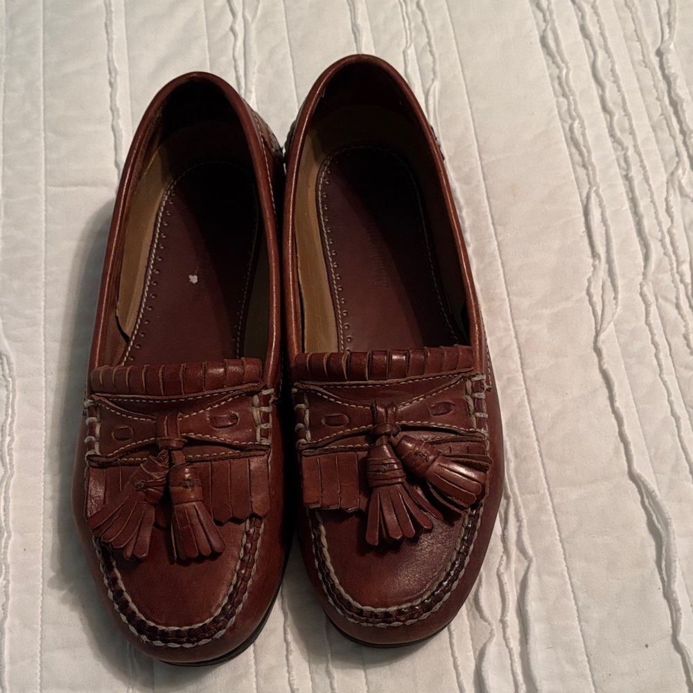 Johnson and Murphy Brown Leather Loafers with Tassels